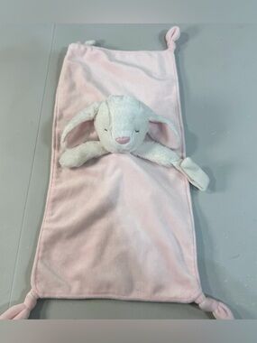 Carters Bunny Rabbit Lovey Security Blanket Pink White Pacifier Holder 2014